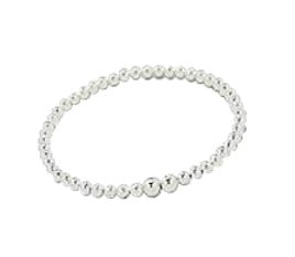 Children's Bracelets:  Sterling Silver Ball Bracelets - Stretch