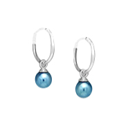 Children's Earrings:  Sterling Silver Blue Pearl Sleeper Earrings