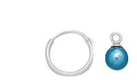 Children's Earrings:  Sterling Silver Blue Pearl Sleeper Earrings