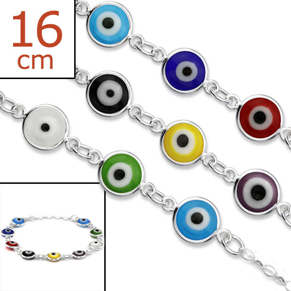 Children's Bracelets:  Sterling Silver Evil Eye Bracelets