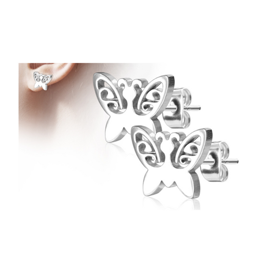 Children's Earrings:  Surgical Steel Butterfly Earrings