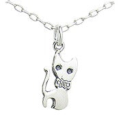 Baby and Children's Necklaces.  Sterling Silver, Pussy Cat Necklaces