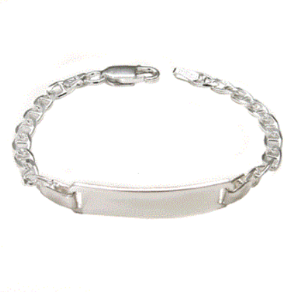 Children's Bracelets:  Sterling Silver, Sturdy, Italian, Marina ID Bracelets for Children