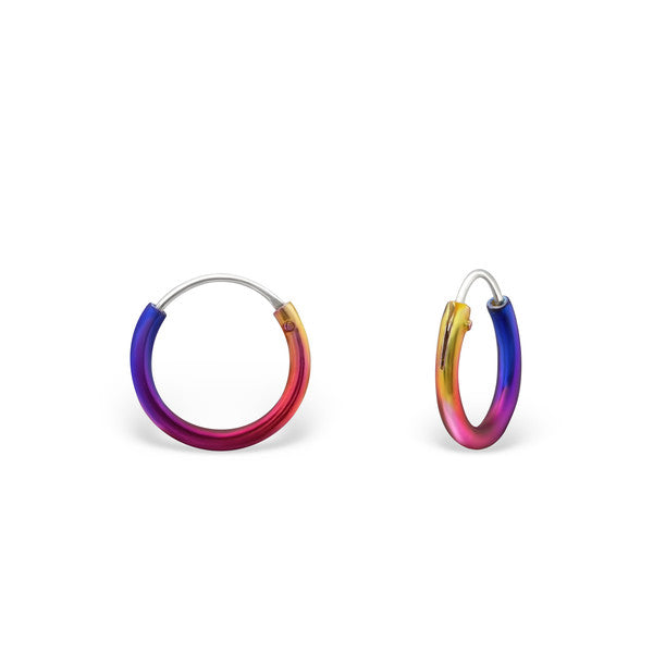 Baby Earrings:  Sterling Silver Rainbow Sleepers 10mm