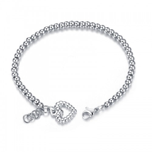 Children's, Teens' and Mothers' Bracelets:  Titanium Ball Bracelets with Heart with Gift Box