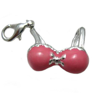 Mothers' and Children's Charms:  Silver Plated, Enameled Bikini Top Charms