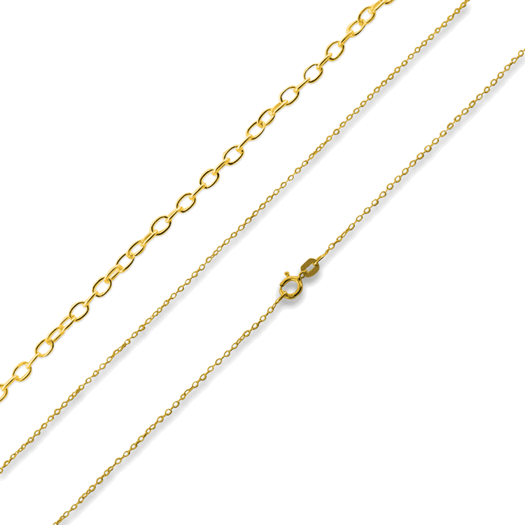 Children's Chains:  14K Gold Over Sterling Silver Cable Chains 16"