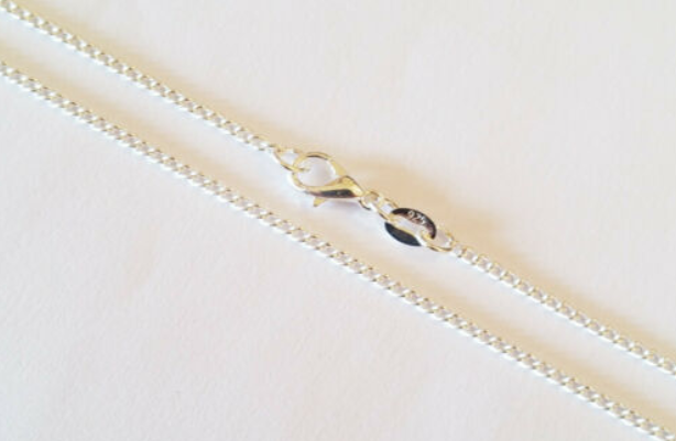 Mothers' and Teens' Chains:  Sterling Silver 18" Curb Chains