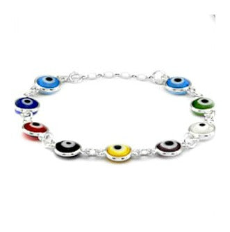 Children's Bracelets:  Sterling Silver Evil Eye Bracelets