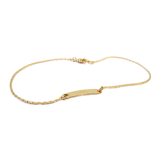 Children's Anklets:  Gold Plated ID Style Anklet