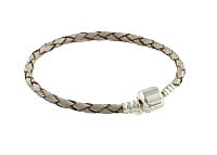 Children's Bracelets:  European Style Leather Starter Bracelets with Solid Sterling Silver Snap Clasp NOW HALF PRICE!