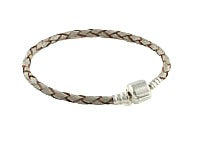 Children's Bracelets:  European Style Leather Starter Bracelets with Solid Sterling Silver Snap Clasp NOW HALF PRICE!
