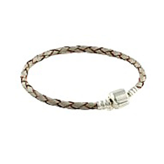 Children's Bracelets:  European Style Leather Starter Bracelets with Solid Sterling Silver Snap Clasp NOW HALF PRICE!