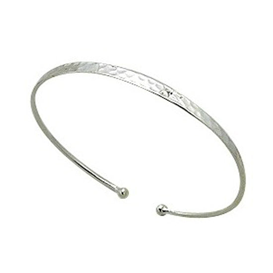 Children's and Teens' Bracelets:  Hammered Sterling Silver Cuff Bangles