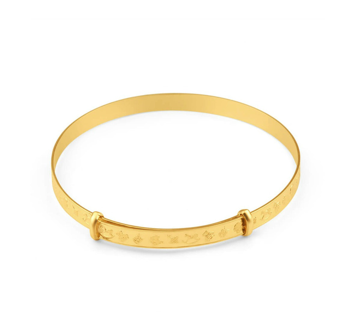 Baby Bangles:  9k Gold Expanding Nursery Bangles for Newborns with Gift Box