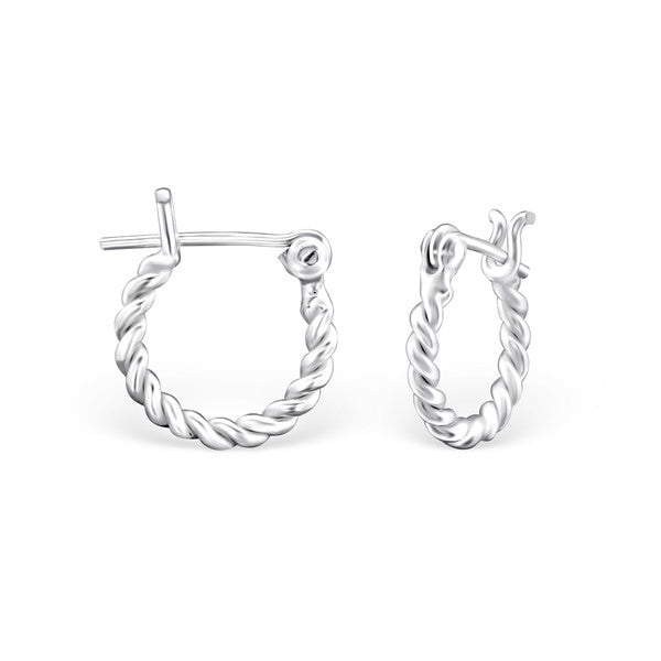 Children's Hoops:  Sterling Silver 12mm Twisted Children's Hoops