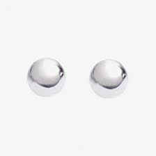 Children's Earrings: 14k White Gold Ball Stud Screw Back Earrings 3mm