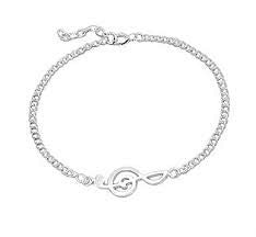 Children's Bracelets:  Sterling Silver Treble Clef Bracelet