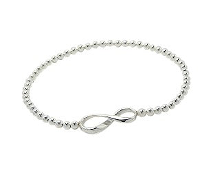 Children's and Teens' Bracelets:  Sterling Silver Infinity Ball Bracelets