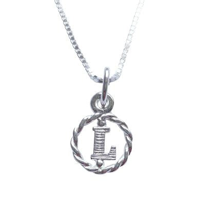 Baby and Children's Necklaces:  Sterling Silver Initial L Necklaces