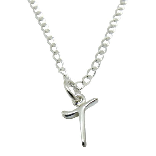 Baby and Children's Necklaces:  Sterling Silver Initial "T"