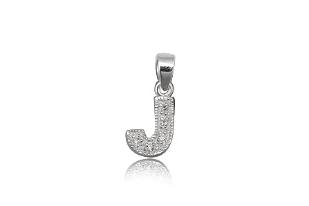 Children's Necklaces:  Sterling Silver/CZ Initial J Necklaces