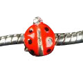 Children's Beads:  Red/Black Ladybug European Style Beads