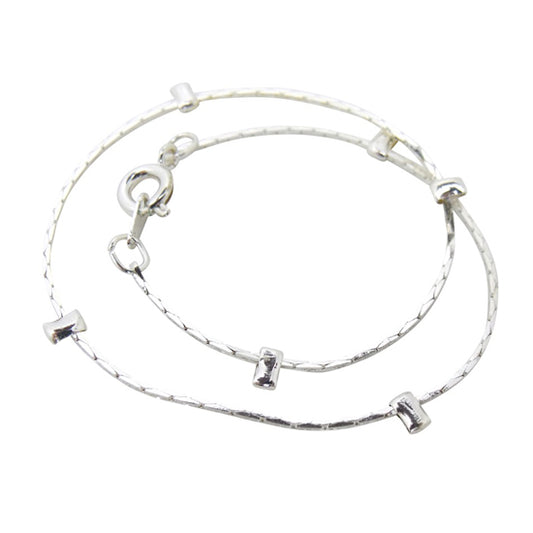 Children's Anklets:  Silver Plated Anklets with silver studs