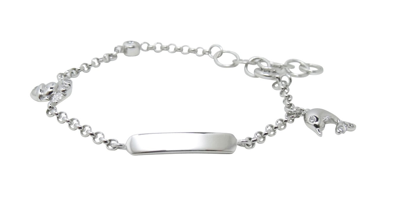Baby Bracelets:  Exquisite Sterling Silver ID Charm Bracelets with Gift Box