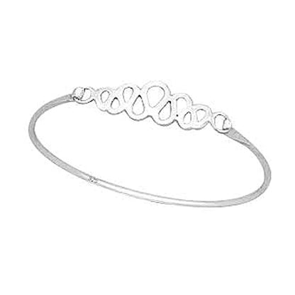 Children's and Teens' Bangles:  Sterling Silver Opening Rhythm Bangle