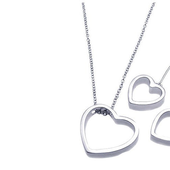 Children's and Teens' Necklaces:  Sterling Silver Open Heart Necklace