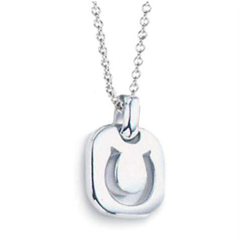 Children's and Teens' Necklaces:  Sterling Silver Horseshoe Pendant Necklace