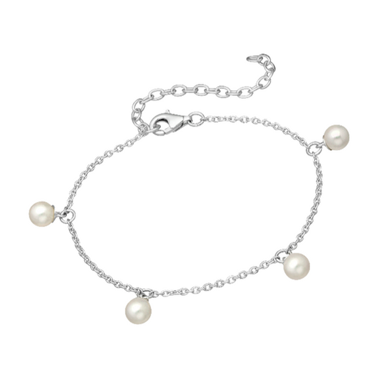 Baby Anklets/Children's Bracelets:  Sterling Silver, Cultured Freshwater Pearl Anklets/Bracelets