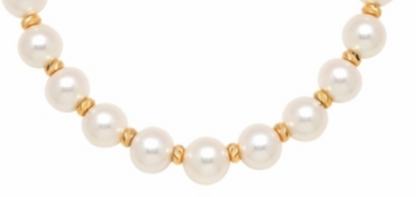 Children's Bracelets:  Gold Plated White, 6mm Freshwater Pearl Stretch Bracelets