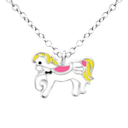 Children's Necklaces:  Sterling Silver Pony Necklace on 35cm Chain