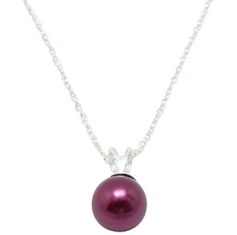 Mothers', Teenagers' and Children's Necklaces:  8mm Purple Pearl Necklaces