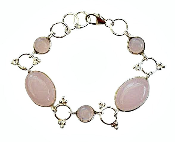 Baby Bracelets:  Sterling Silver, Rose Quartz Newborn Bracelets