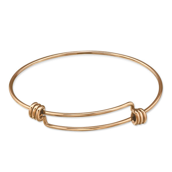Children's Bracelets:  Surgical Steel Adjustable Charm Bangles in Choice of Finishes
