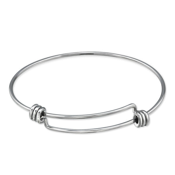 Children's Bracelets:  Surgical Steel Adjustable Charm Bangles in Choice of Finishes
