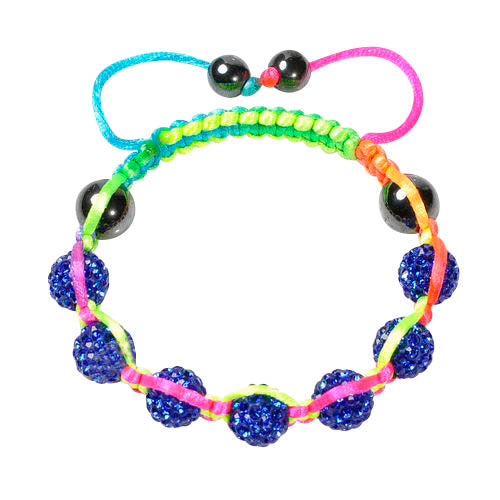 Baby and Children's Bracelets:  Disco Ball Friendship Bracelets in Neon Colours (Blue disco ball beads)