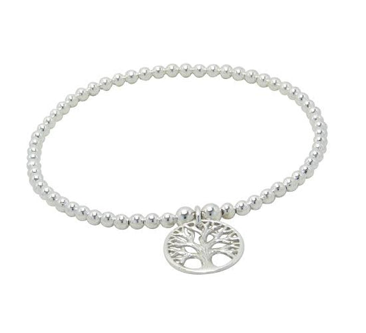 Children's and Teens' Bracelets:  Sterling Silver Ball Bracelets with Tree of Life