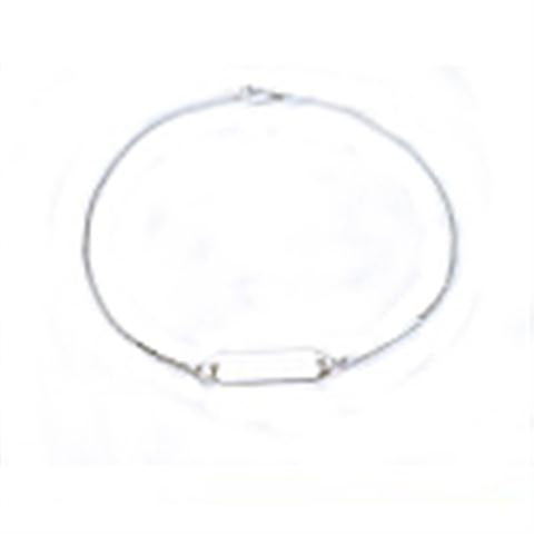 Children's Anklets:  Silver Plated Anklet with ID plate