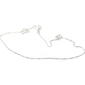 Sterling silver chain for pearl pendant necklace with delicate design and secure clasp.