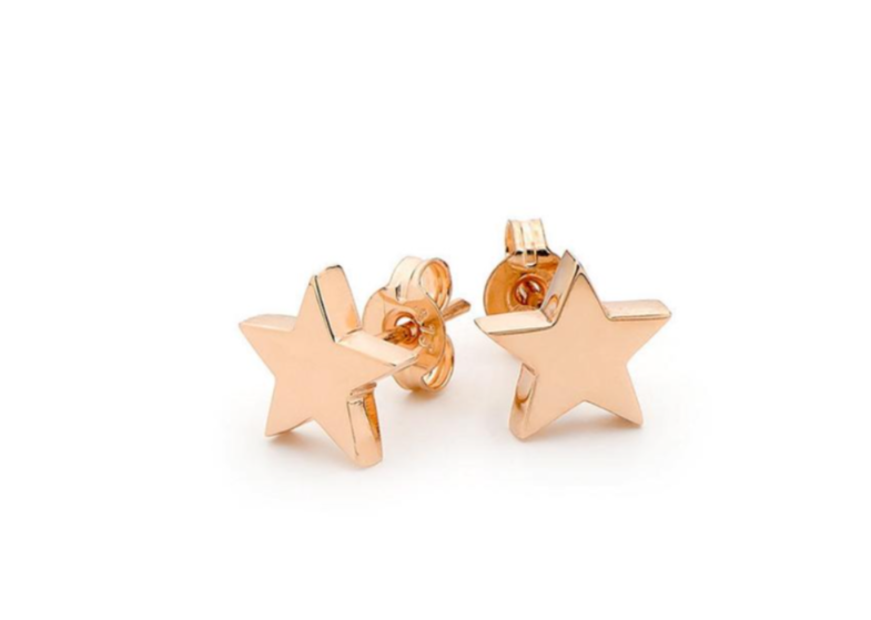 Children's Earrings:  Surgical Steel, Rose Gold IP Simple Stars Earrings
