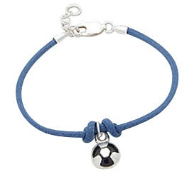 Children's Bracelets:  Sterling Silver/Polyester Soccer Bracelets