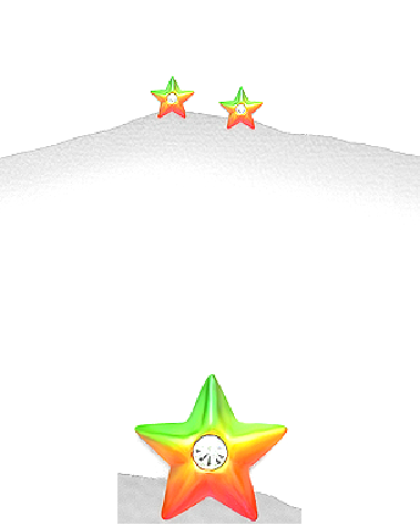 Children's Earrings:  Sterling Silver Stars with Central CZ in Green/Yellow and Pink