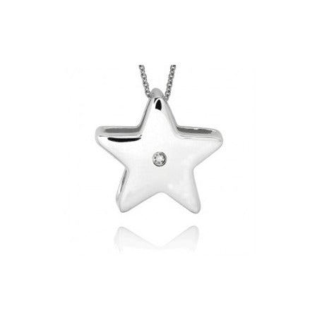 Baby and Children's Necklaces:  Sterling Silver CZ Polished Star Necklaces