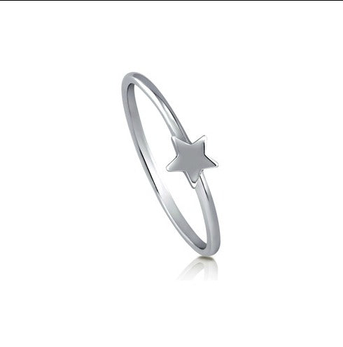 Teens' and Children's Rings:  Sterling Silver Star Rings US Size 5