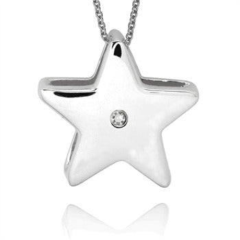Baby and Children's Necklaces:  Sterling Silver CZ Polished Star Necklaces