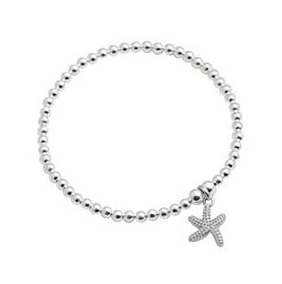 Children's Bracelets:  Sterling Silver Ball Bracelets with Starfish Charm